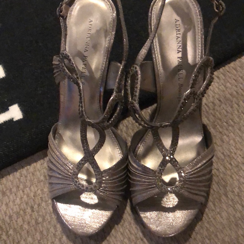Adrianna Papell Stilettos-Metallic Silver Crome